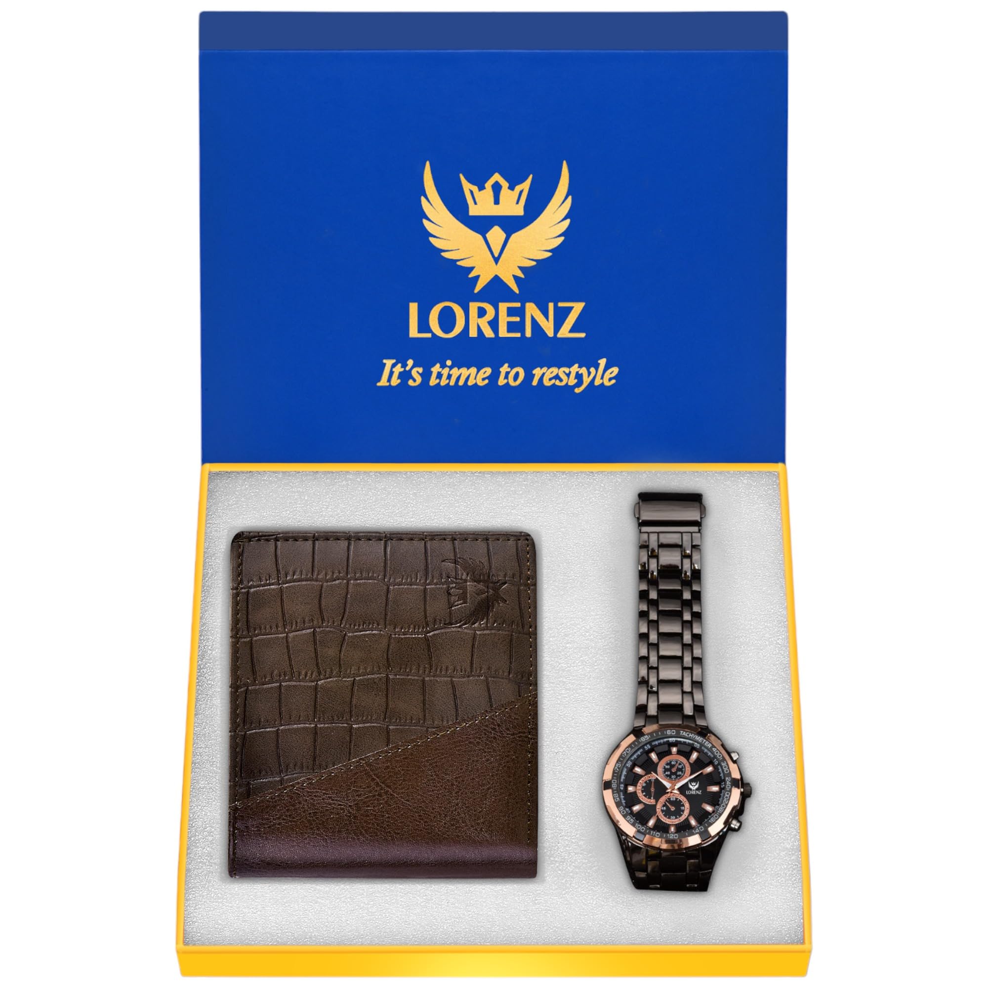 LORENZ Black Dial Watch & Brown Wallet Combo for Men and Boys | CM-3058WL-89 (B0CNKPZ23D) Amazon Price History, Amazon Price Tracker