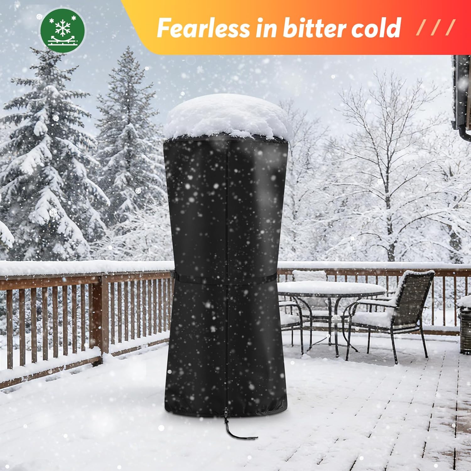 Patio Heater Covers for Mars Explo 11,000 BTU Propane Patio Heater, Heavy Duty Waterproof Outdoor Electric Heater Cover with Zipper for Patio Outside Home Use - 13"D x 33"H, Black