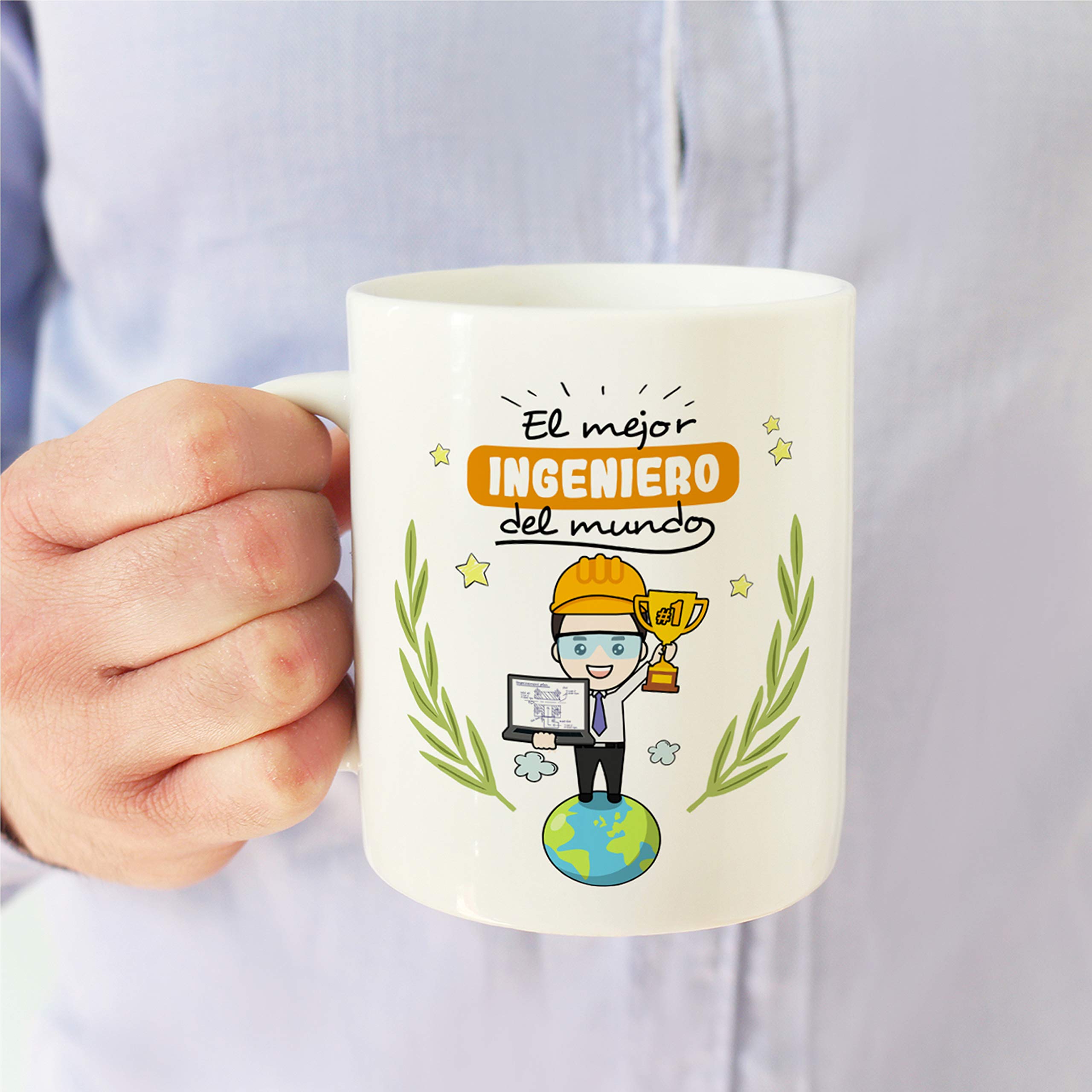 MUGFFINS Ingeniero Tazas Originales de café y Desayuno para Regalar a Trabajadores Profesionales - Esta Taza Pertenece al Mejor Ingeniero del Univers
