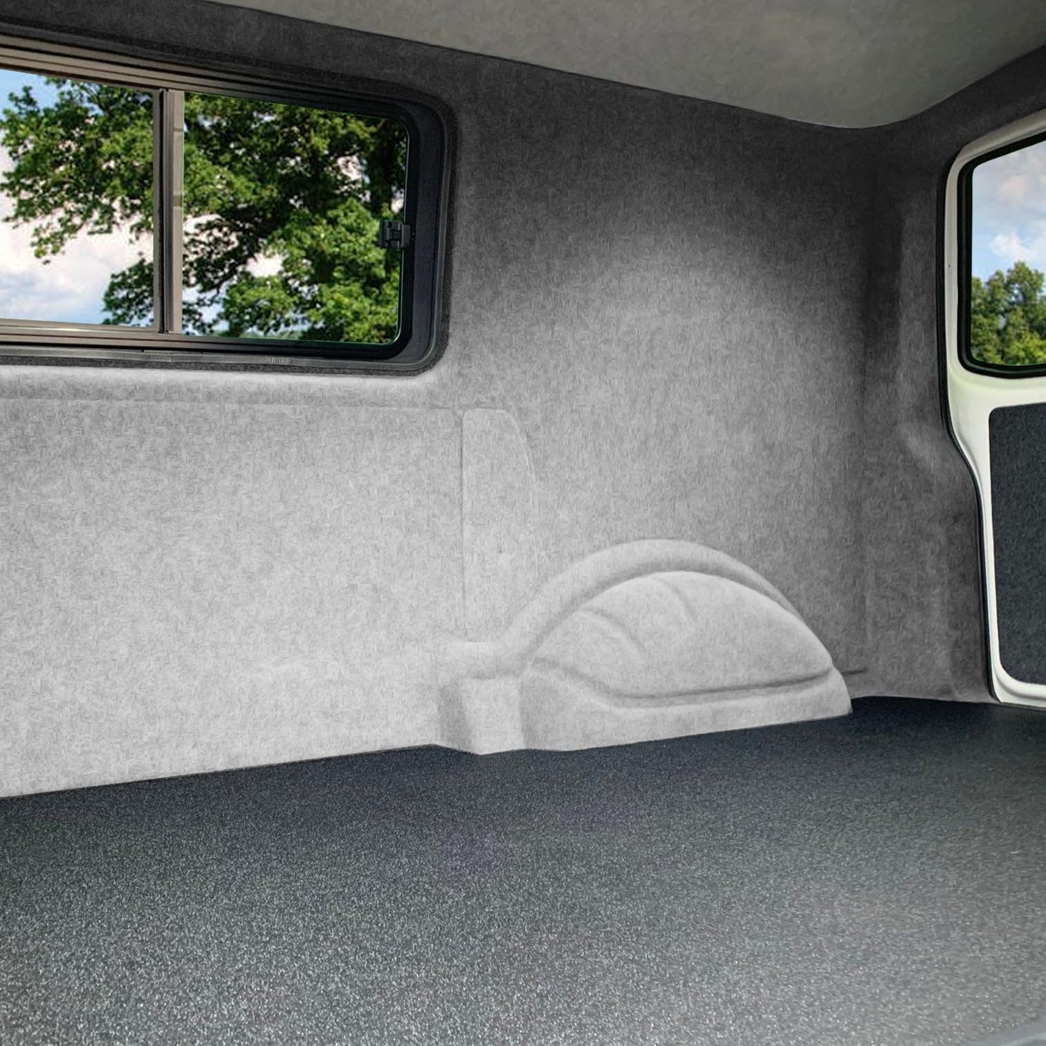 Alfombra de Forro para Furgoneta | GRIS PLATA | Súper Elástica en 4 Direcciones | 2 m Ancho, 5,5 m Largo | Cobertura 11 m2 | Interior del vehículo para Autocaravana | Kit conversión de caravana