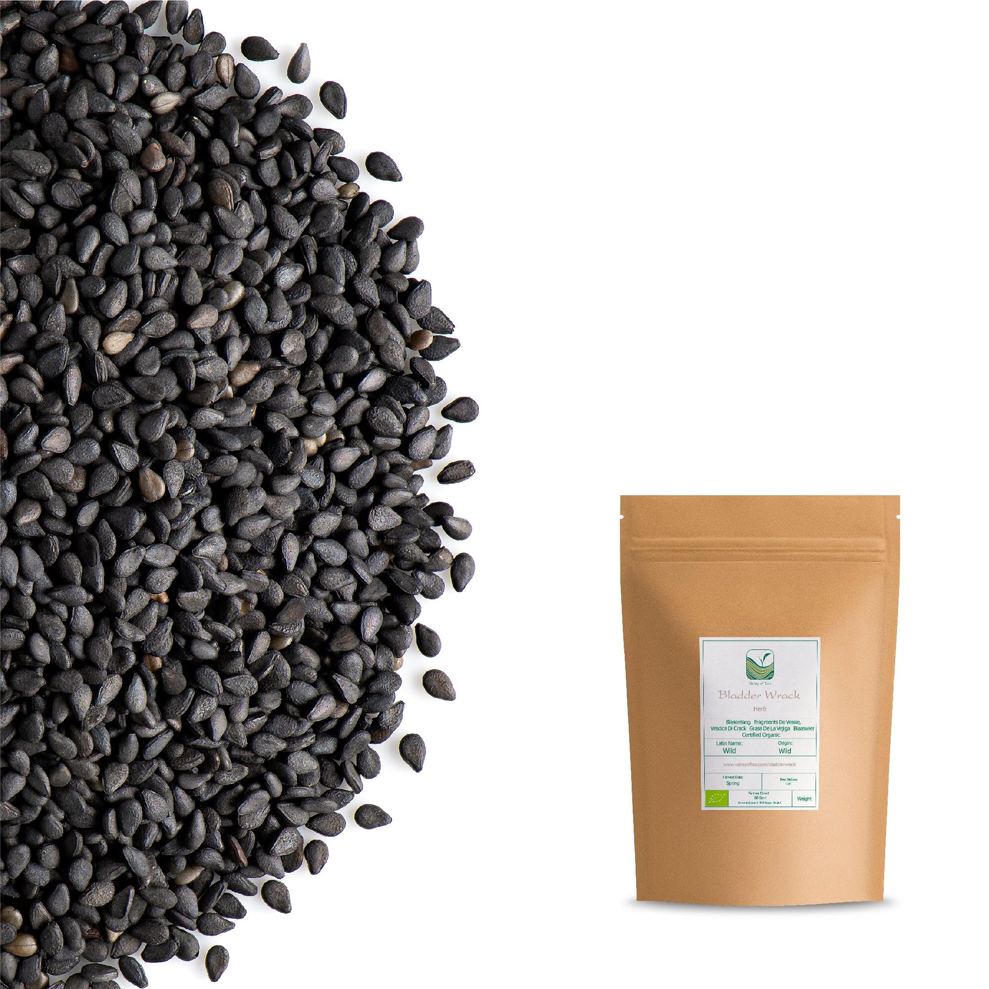 Graines de sésame noir bio - Graines de sésame brun entières crues premium | au goût grillé intense parfaites pour garnir sushis salades et pâtisseries