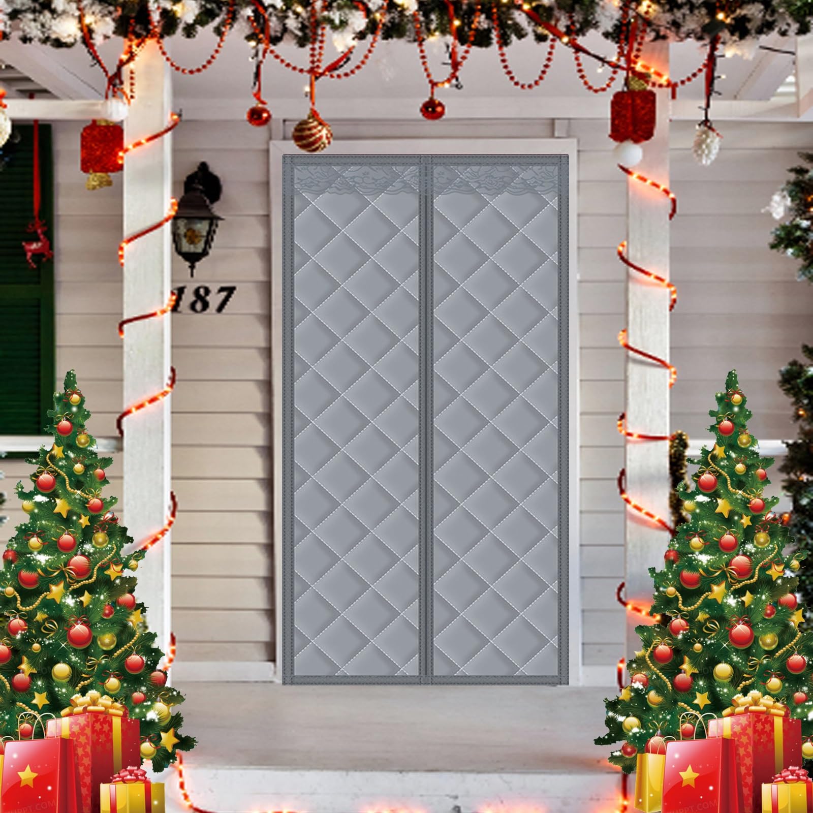 Rideau thermique pour chambre et restaurant isolant magnétique de porte 300 x 180 cm