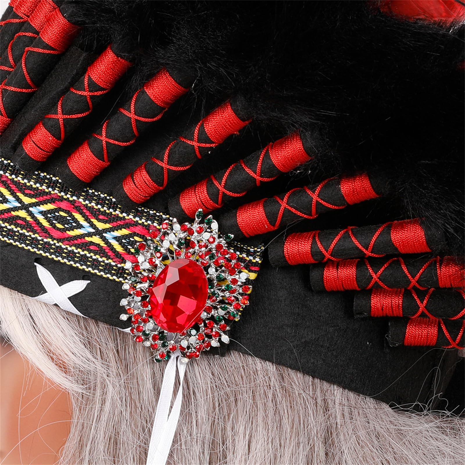 Colorido tocado indio con encanto étnico y diseño ajustable para fiestas temáticas y reuniones. Tocado cultural tradicional con colores arcoíris
