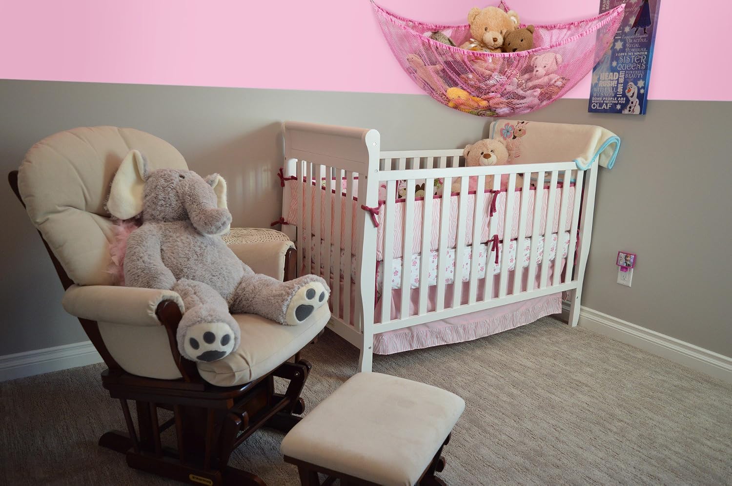 Handy Laundry Stuffed Animal Storage Hammock 2-Pack, Pink – Mesh Toy Organizer for Kids, Expandable Corner Net Holds 30+ Plushies, Easy Wall Mount, Nursery & Bedroom Decor image 5