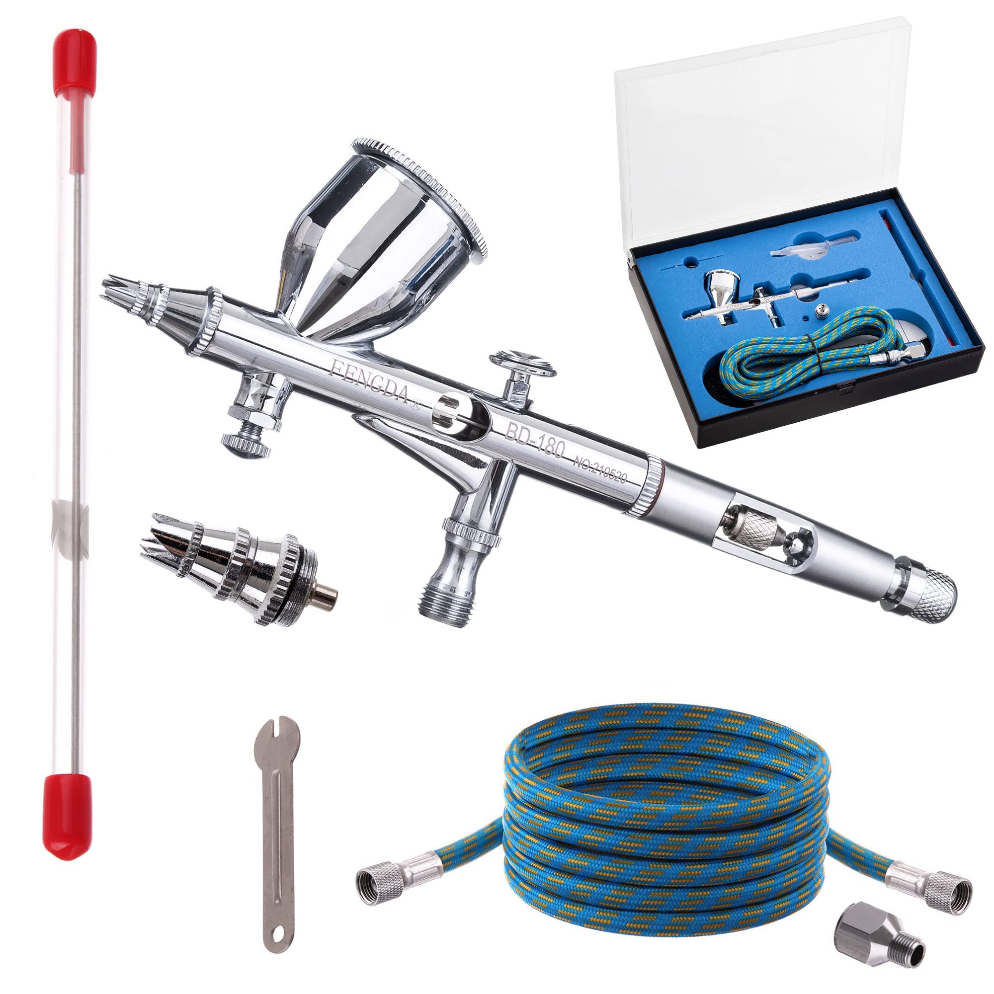 Professionel Airbrush BD-180K Airbrushpistole Double Action 0,2 0,3mm Düsen