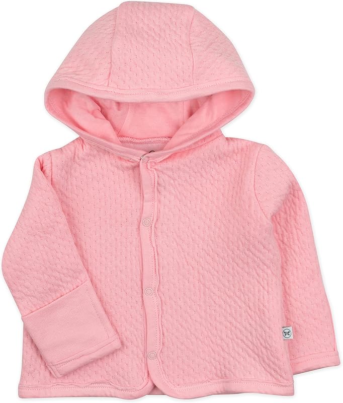 HonestBaby Matelasse campera con capucha y cierre a presión de algodón orgánico para bebés, unisex, bebés y niñas
