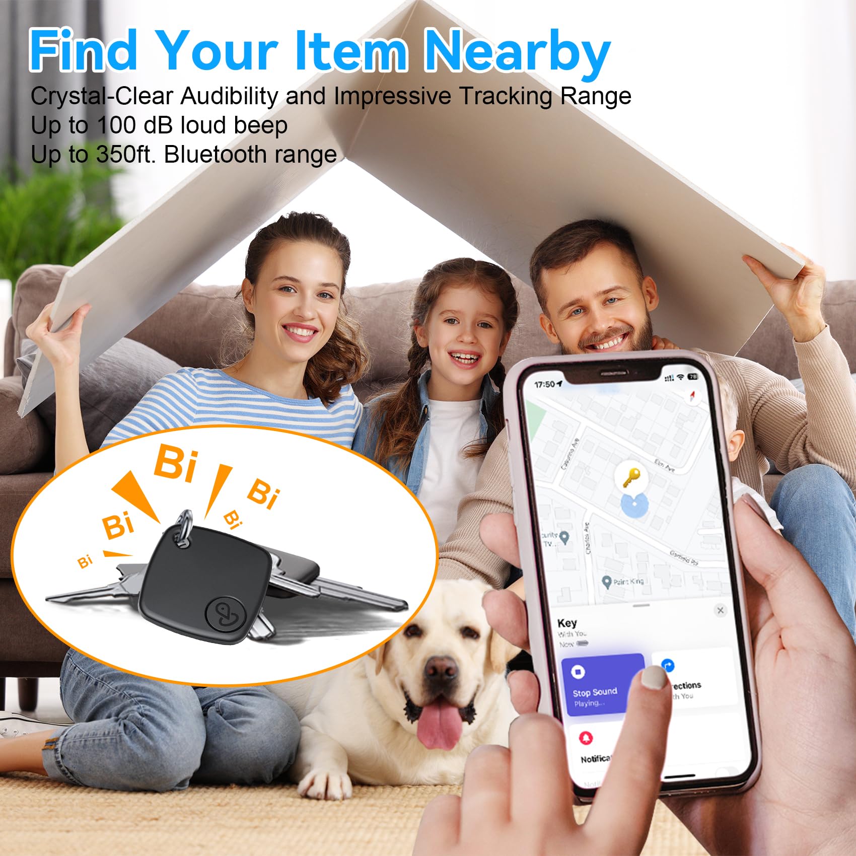 Smart Tag, 4 Pezzi Nero Smart Tracker Compatibile con Apple Dov'è (solo iOS), Bluetooth Localizzatore IP67 impermeabile, Air Tag Batteria Sostituibile per Chiavi/Bagagli/Valigie/Portafogli (nero)