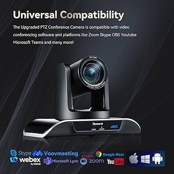 Tenveo 4K PTZ Conference Camera 12X Optical Zoom USB3.0 HDMI