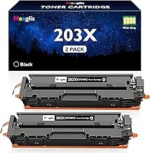 Meagiis CF540X 203X Black Toner Cartridge Compatible with HP 203X 203A CF540X CF541X CF542X CF543X CF540A for Color Laserjet Pro MFP M281fdw M280nw M281cdw M254dw M254nw M254dn (2 Black