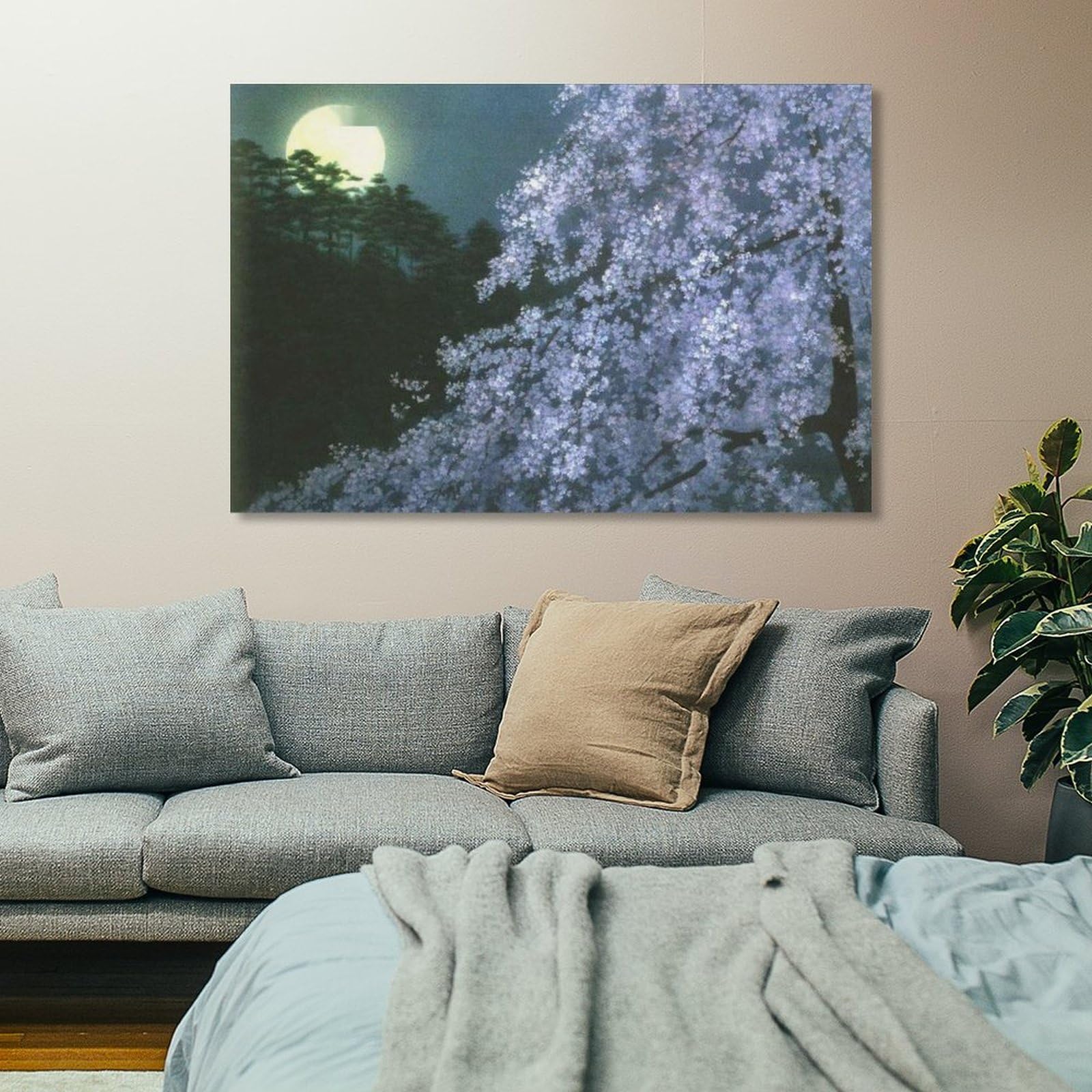Amazon.co.jp: 東山魁夷 宵桜 風景画 浮世絵 偉大な画家名作の印刷