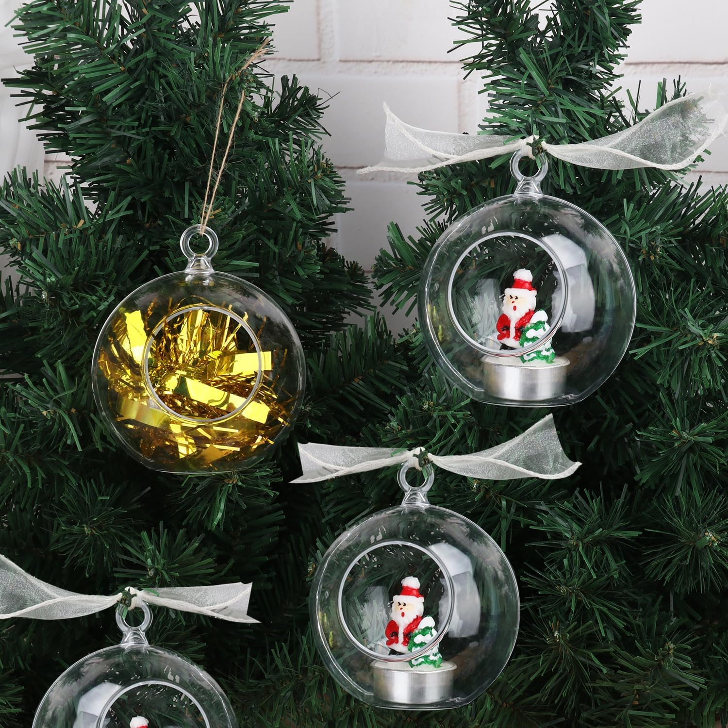 40 Pcs 4 Inch Hanging Acrylic Globes Orbs, Clear Ornaments Balls, Tealight Candle Holder for Wedding, Christmas, Party, Centerpiece Accessory and Home Decor by KUKLIPJIM.