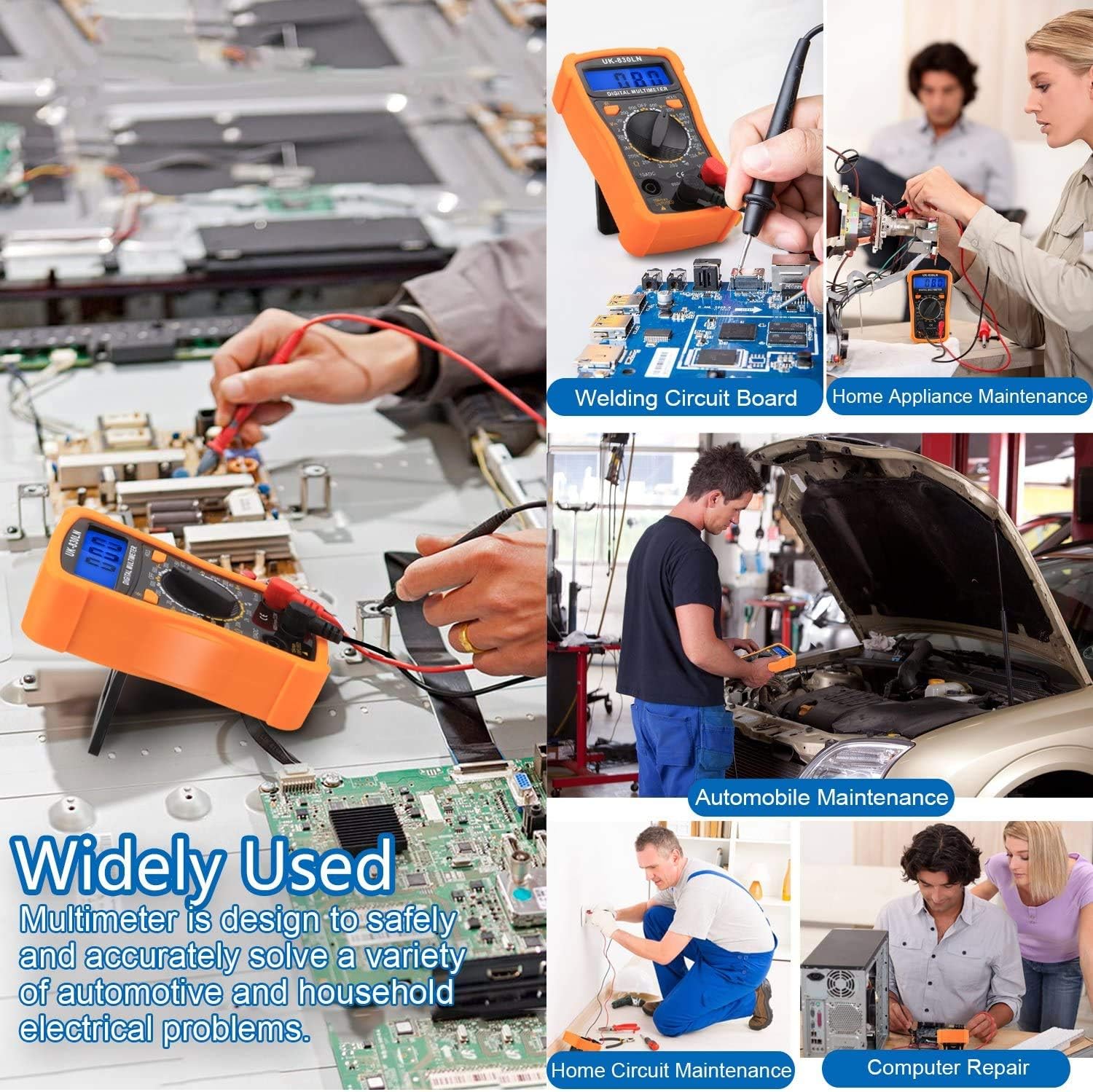 SUYAYA Soldering Iron Kit 60W Adjustable Temperature Welding Tool, Digital Multimeter, 2pcs Soldering Iron Tips, Desoldering Pump, Wire Stripper Cutter, Tweezers, Iron Stand, 2pcs Electronic Wire