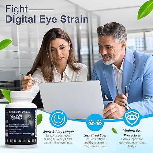 Miniatura 5 de Rebuild Your Vision Ocu-Plus Formula, suplemento de salud ocular para más de 50 adultos, luteína y zeaxantina, zinc, vitaminas C, A, E, gluconato de