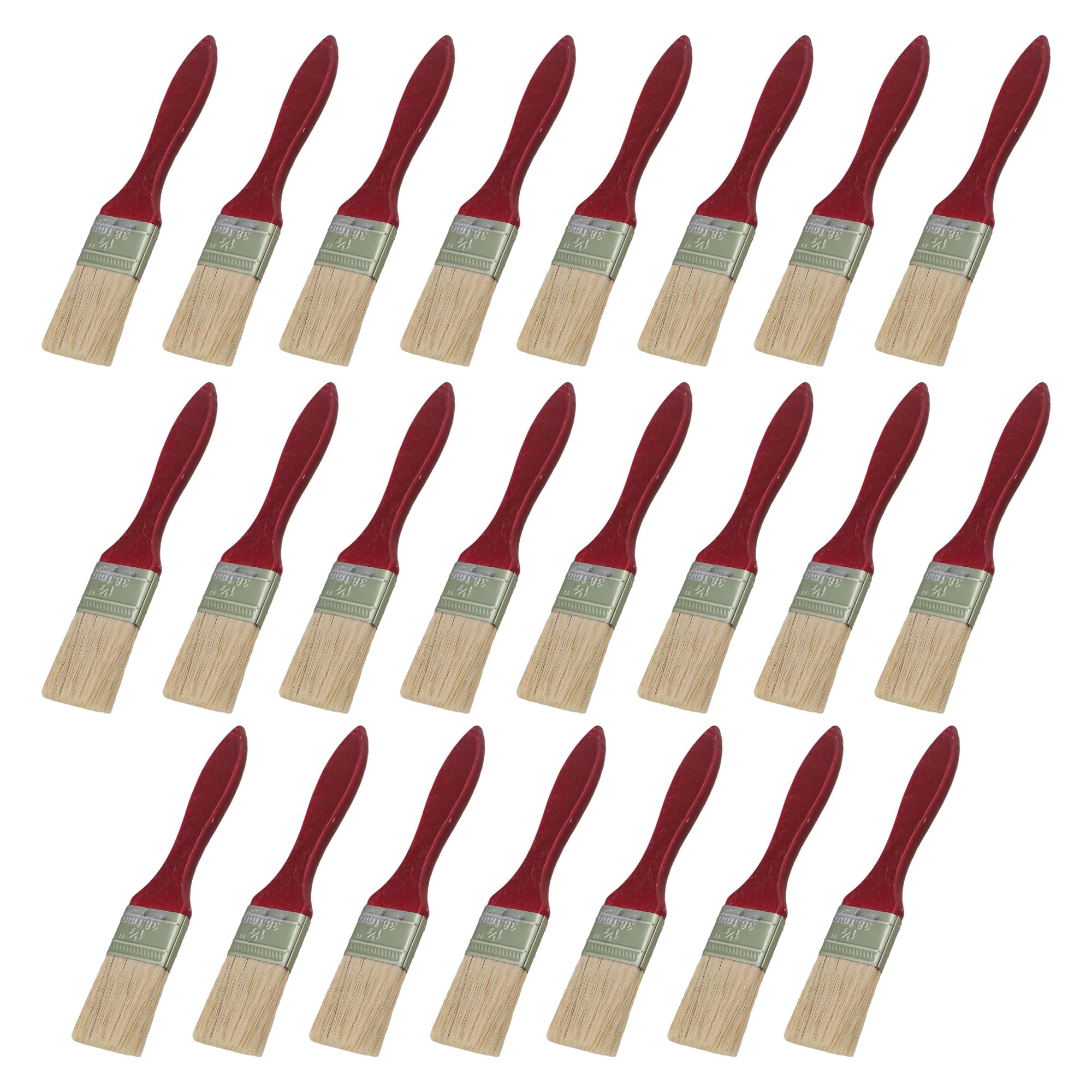20Pcs Low Cost Paint Brushes Or Chip Brush With Red Wooden Handle,1.5" Width For Paint,Stain,Varnish, Gesso, Primer, Glue 720355654931