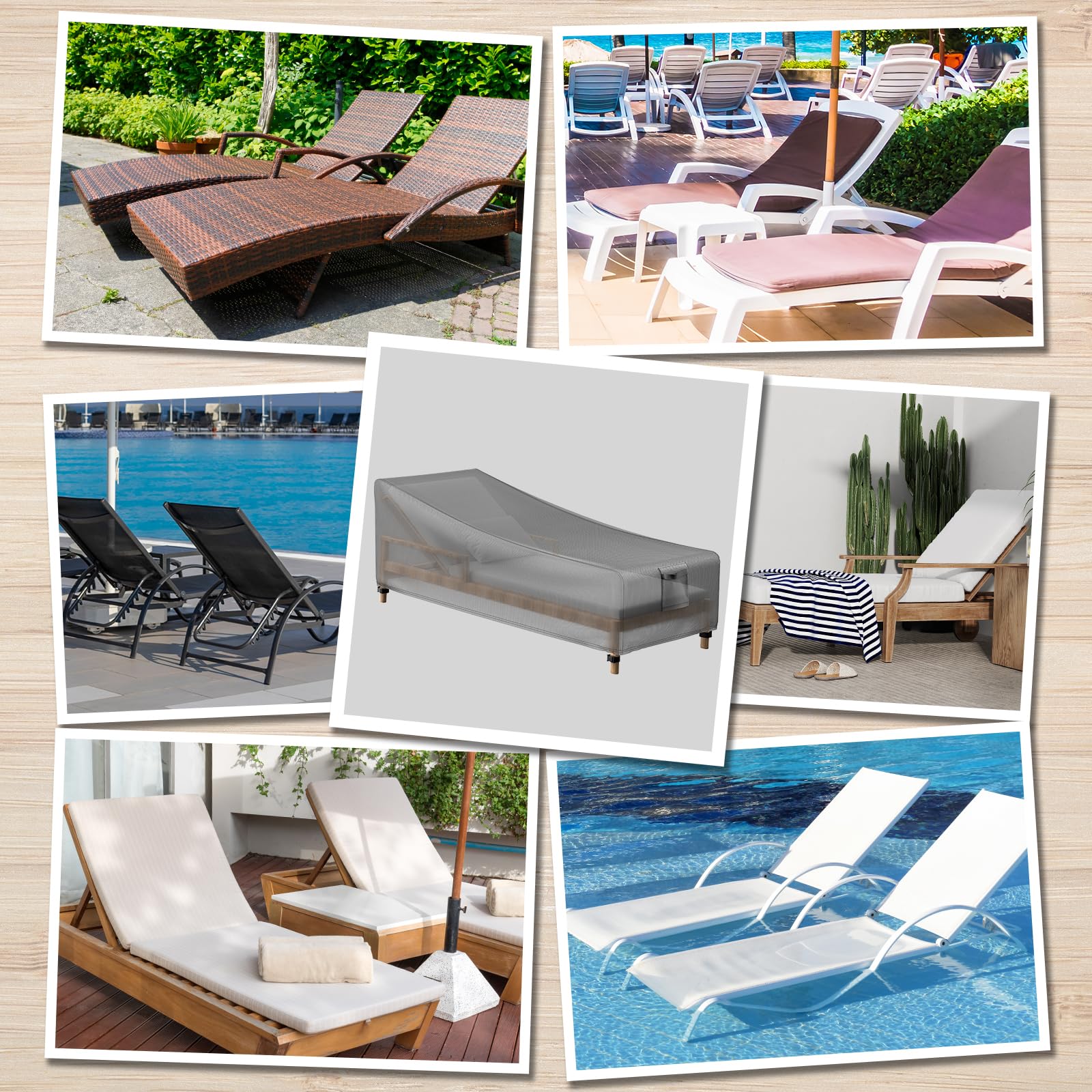 Housse Bain de Soleil Impermeable avec Aération, Sangles à Boucle, 210x80x45/75cm Anti-UV, Coupe-vent, Housse pour Chaise Longue Exterieur 600D Heavy Duty Oxford, Anti-déchirure