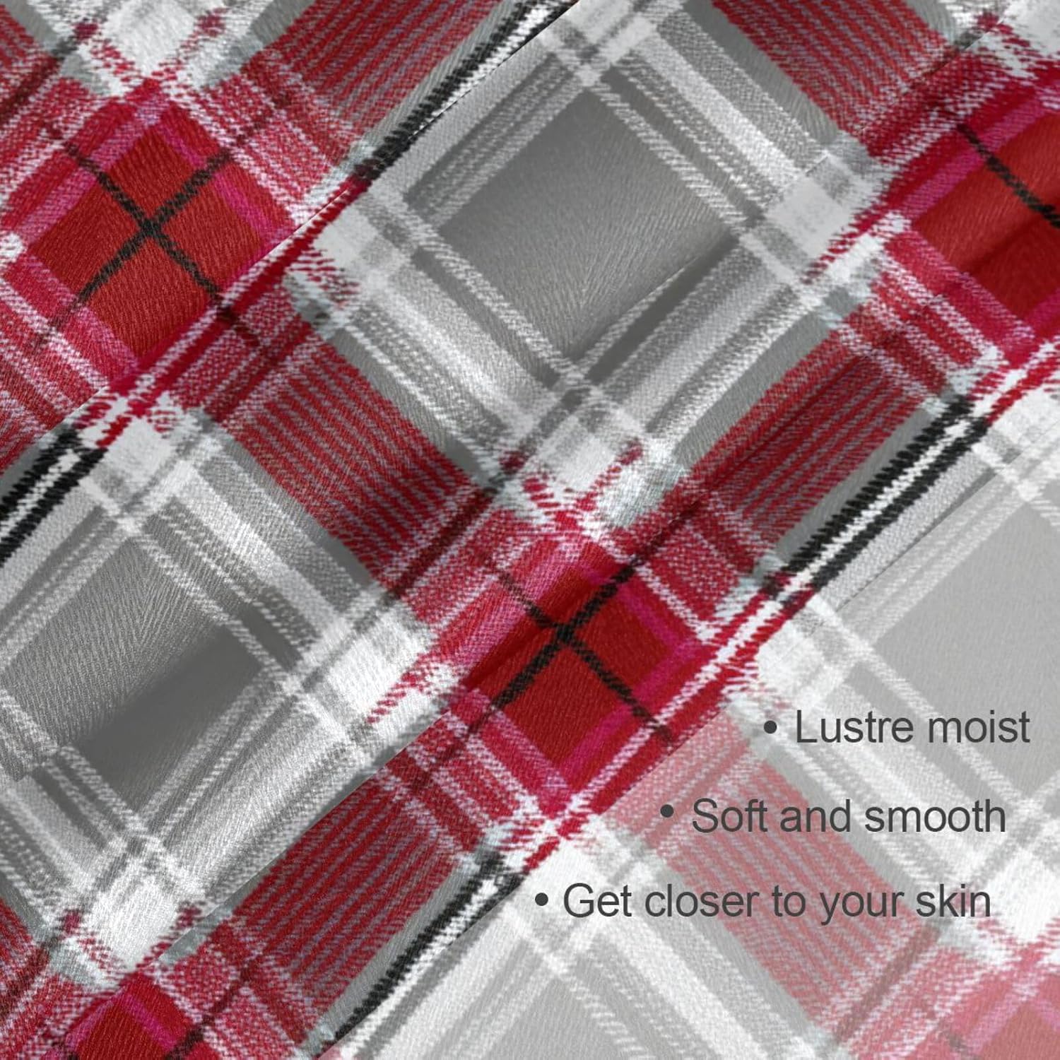 Plaid Cherry Gray Square silk head hair scarf hijab warm silk scarf for women neck for winter chales para mujer