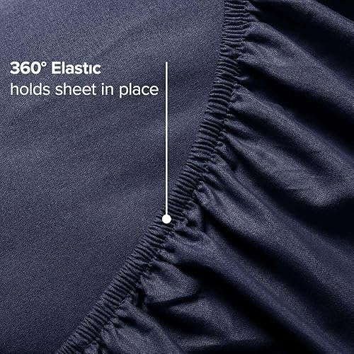Miniatura 4 de Juego de sábanas de microfibra de 4 piezas para cama matrimonial, sábanas refrescantes transpirables con bolsillos profundos, resistente a las