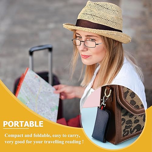 Miniatura 2 de Gafas de lectura plegables con bloqueo de luz azul, almohadilla de nariz suave, bisagra de resorte, lectores delgados portátiles para hombres y