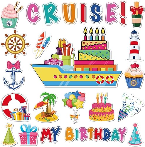 25 piezas de decoración de puerta de crucero de cumpleaños, divertidos imanes magnéticos para puerta de crucero, accesorios de crucero, imanes