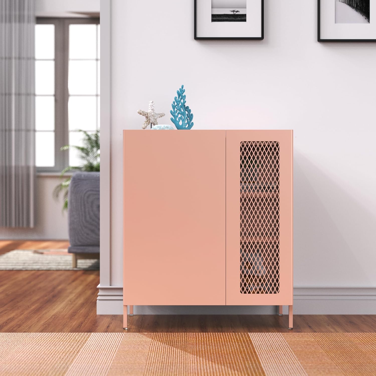 Zushule Storage with Doors and Shelves,Handle Free