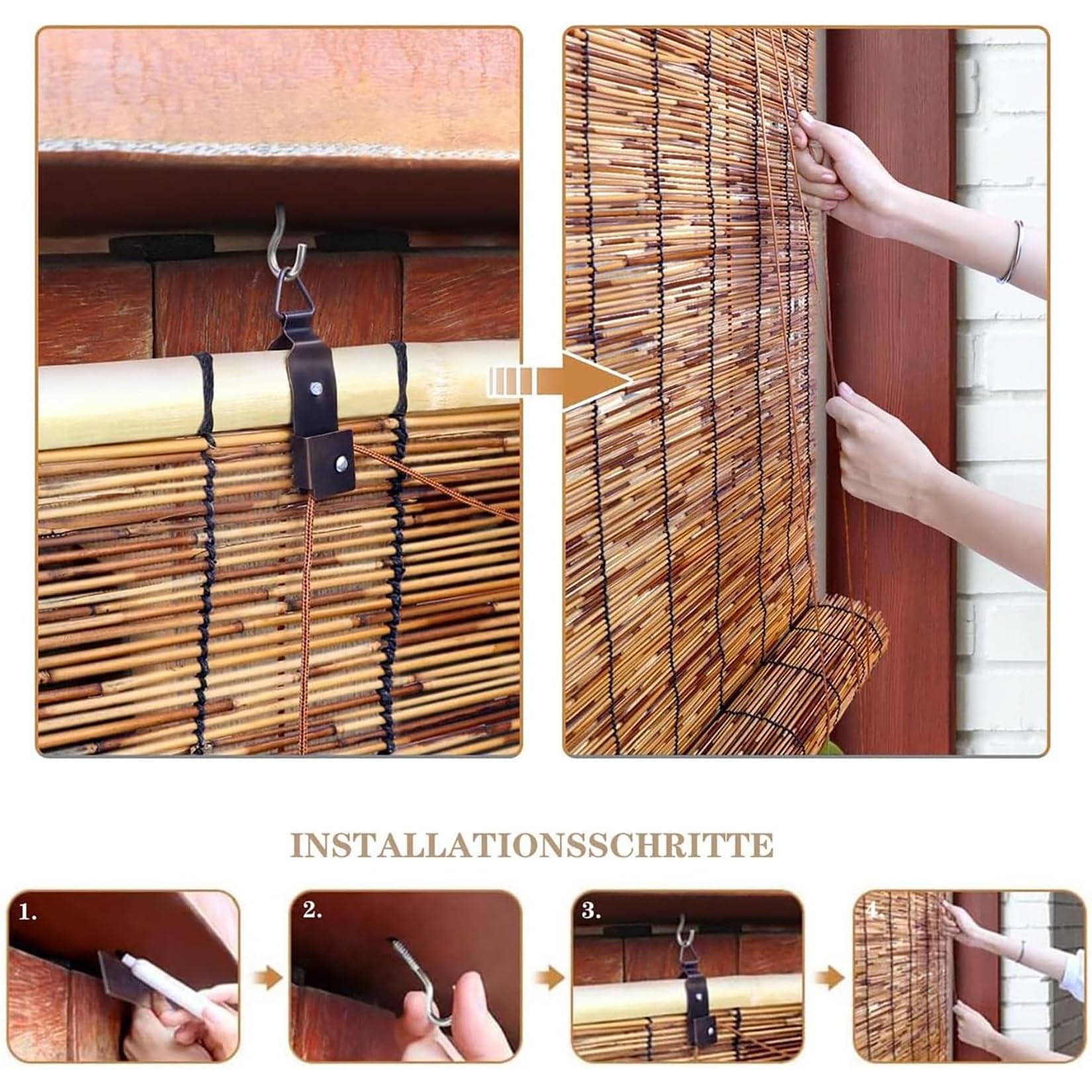 Store Enrouleur Bambou Store Enrouleur Roseau Naturel120x300cm