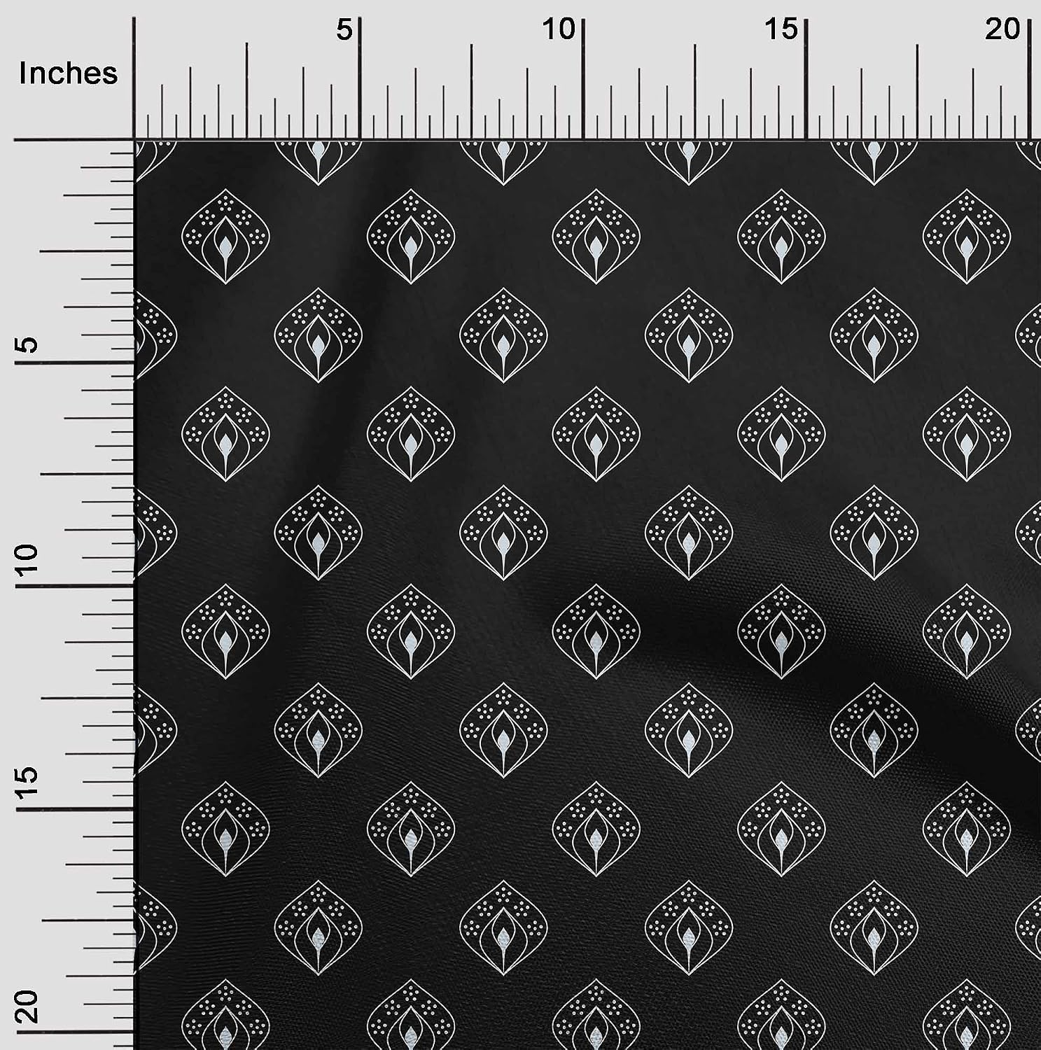 oneOone Cotton Flex Black Fabric Block Quilting Supplies Print Sewing Fabric By The Yard 40 Inch Wide