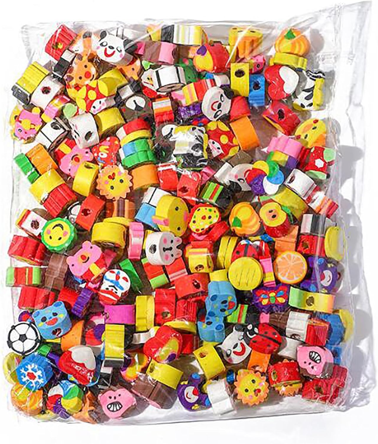 100PCS Animal Erasers for Kids Desk Pets Bulk Mini 3D Animal Pencil Erasers for