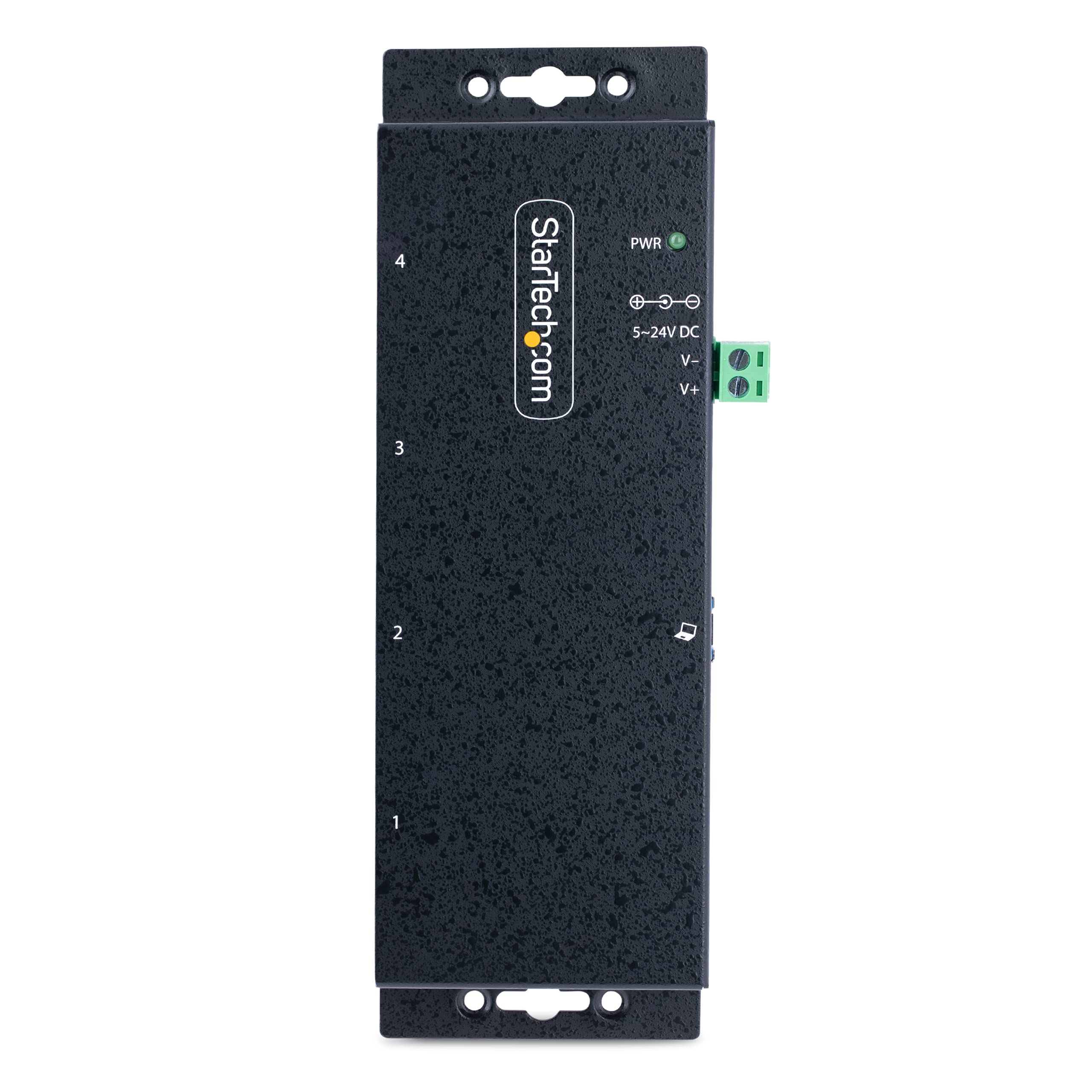StarTech Hub Industriel USB 3.0 4 Ports 5Gbps, ESD (5G4AINDNP-USB-A-HUB) | Robuste, Montage rail DIN mur bureau, Ports verrouillables, Extension USB, Dock