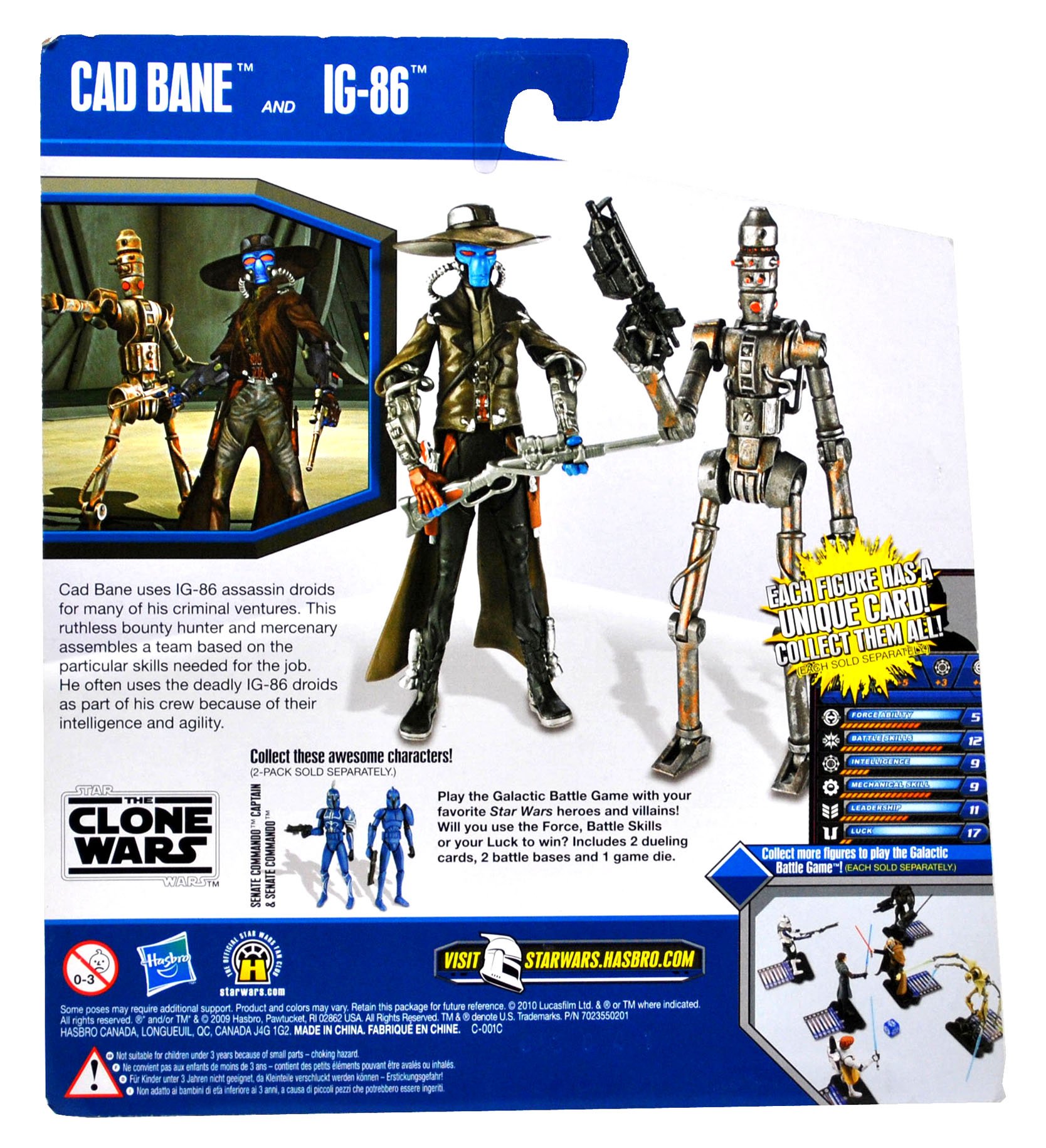 Star Wars Legacy Of The Darkside - Action Figure 2 Pack: Cad Bane E Droide IG86 - Esclusiva Target, Altezza 9,5 Cm