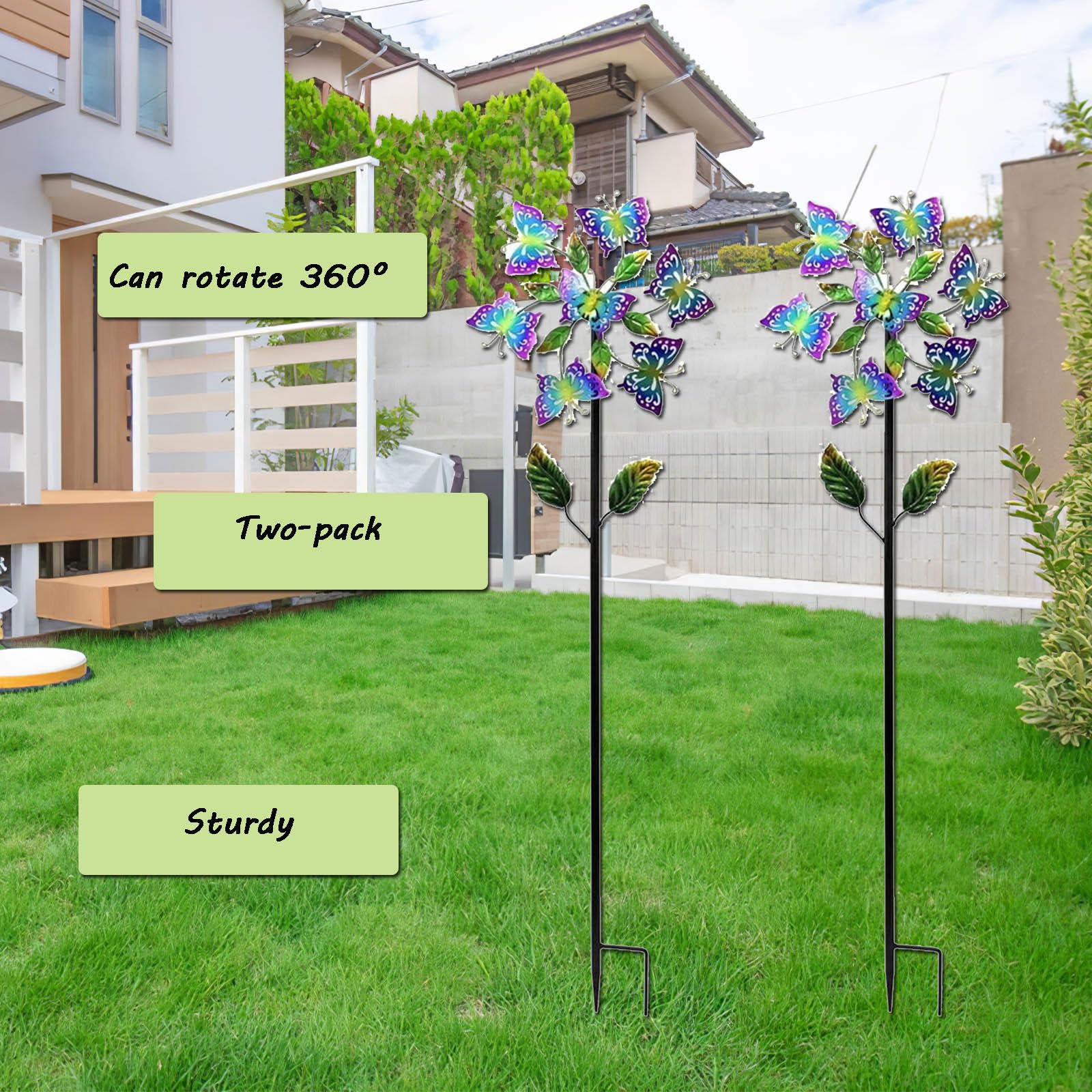 2X Girandole Da Giardino, Stile Farfalla Girandola A Vento Grande, Girandole A Vento All'Aperto per Decorare Giardini, Terrazze E Prati