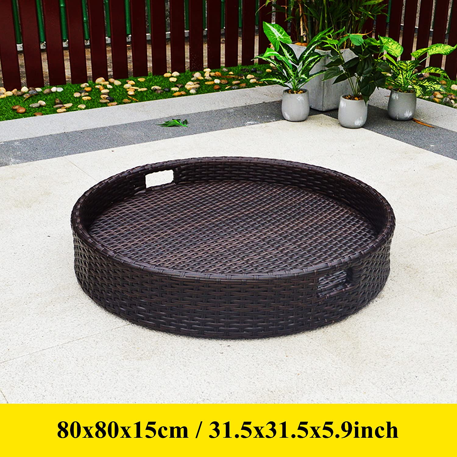 Bandeja Flotante Tejida de ratán para Servir, Mesa y Barra para Piscina, Bandeja Flotante Redonda para Desayuno en Piscina, flotadores de Piscina para Adultos para Comer