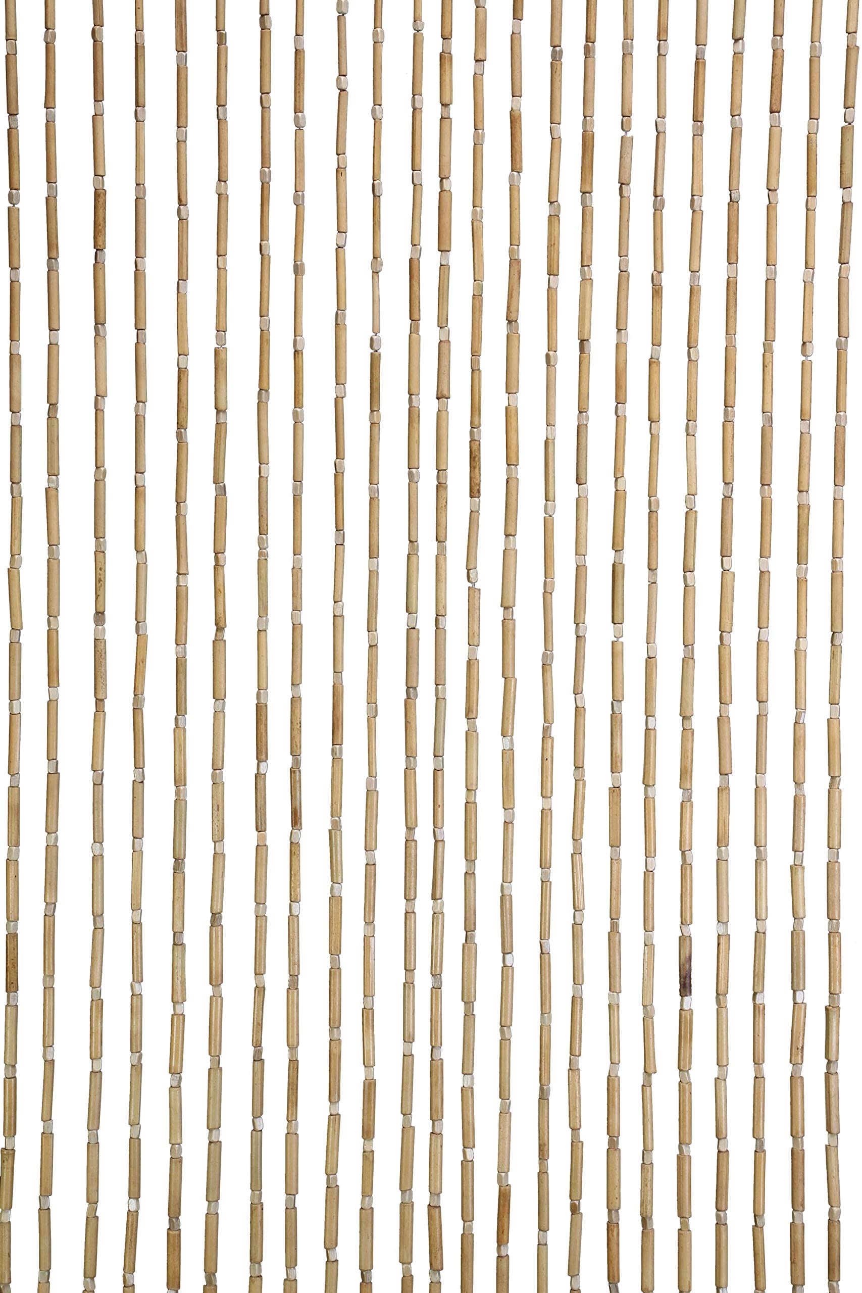 FRANK FLECHTWAREN Fadenvorhang Bambus Tropical, Naturfarbe, 200x90cm | Türvorhang, Raumtrenner