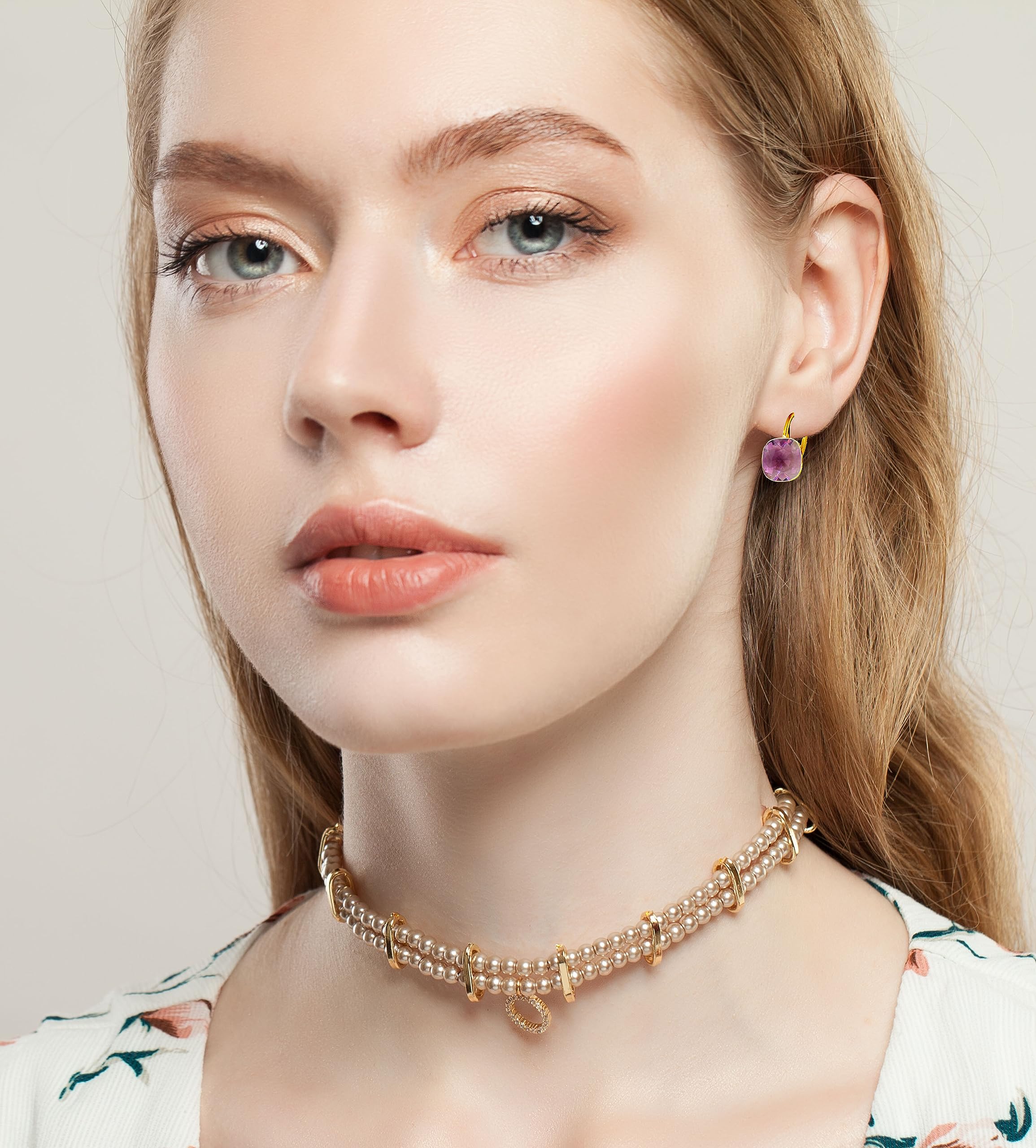 SQUARE Pendientes colgantes para mujer, plata 925, cristales de circonita, chapados en oro de 24 quilates, joyas para mujeres y niñas, pendientes colgantes ideales para regalos