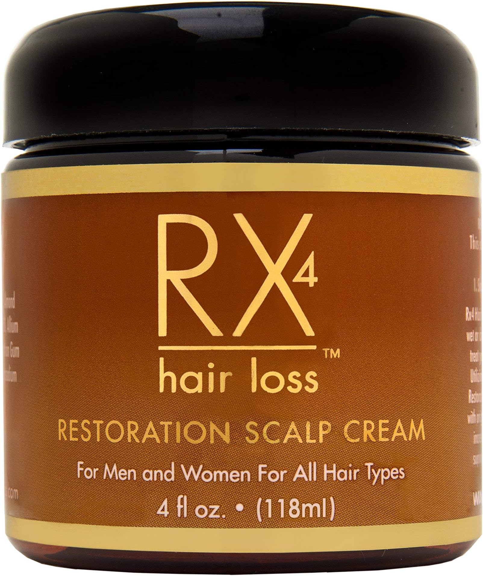 RX 4 Hair Loss Scalp Cream for Thinning Hair, DHT Blocker, Naturally Organic with Biotin, Aids in Hair Regrowth, Doctor Recommended Growth Treatment System. Each item sold separate