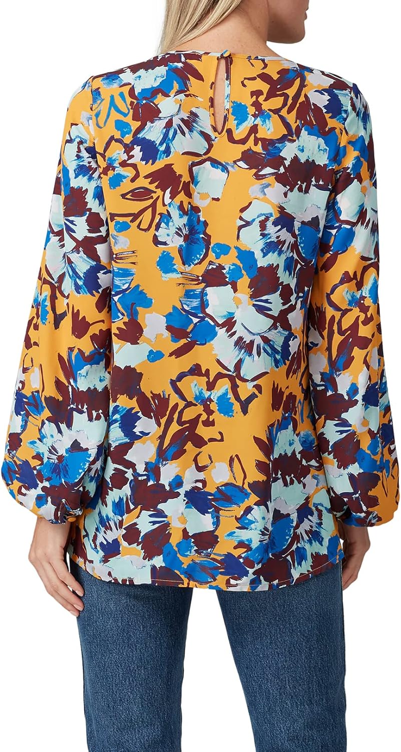 Rent The Runway Pre-Loved Ochre Floral Ruffle Front Blouse - Image 4