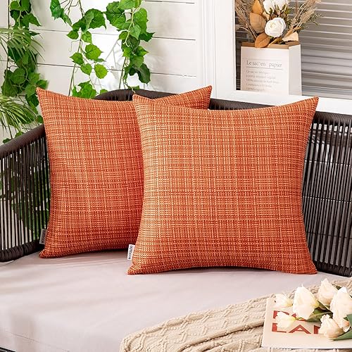 Miniatura 27 de MIULEE Fundas de cojín decorativas impermeables para exteriores, resistentes al agua, para tienda, patio, jardín, sofá, paquete de 2, 12 x 12 Negro