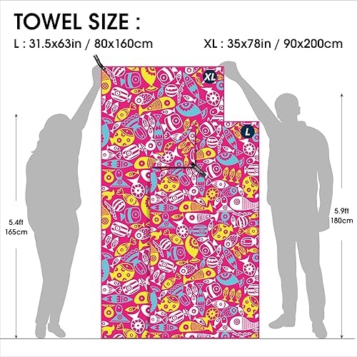 Miniatura 4 de 4Monster - Toalla de microfibra para playa, viajes, es de secado rápido, superabsorbente, ligera, para nadadores, repele la arena, para albercas,