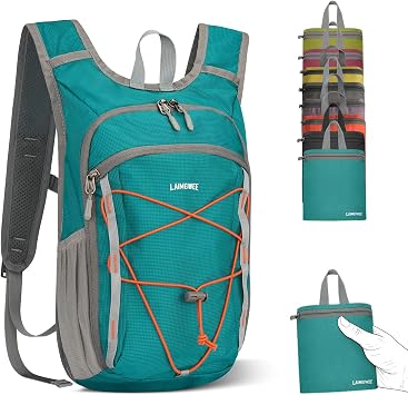 Lightweight Foldable Hiking Backpack - 13L Small Rucksack for Men & Women, Water-repellent Travel Bag, Packable Daypack for Walking, Camping, Sports & Outdoor Teal