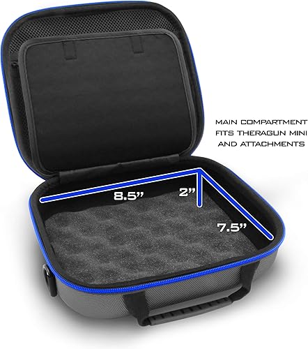 Miniatura 4 de CASEMATIX Estuche de viaje masajeador compatible con mini pistola de masaje Theragun y múltiples accesorios, cargador y otros accesorios