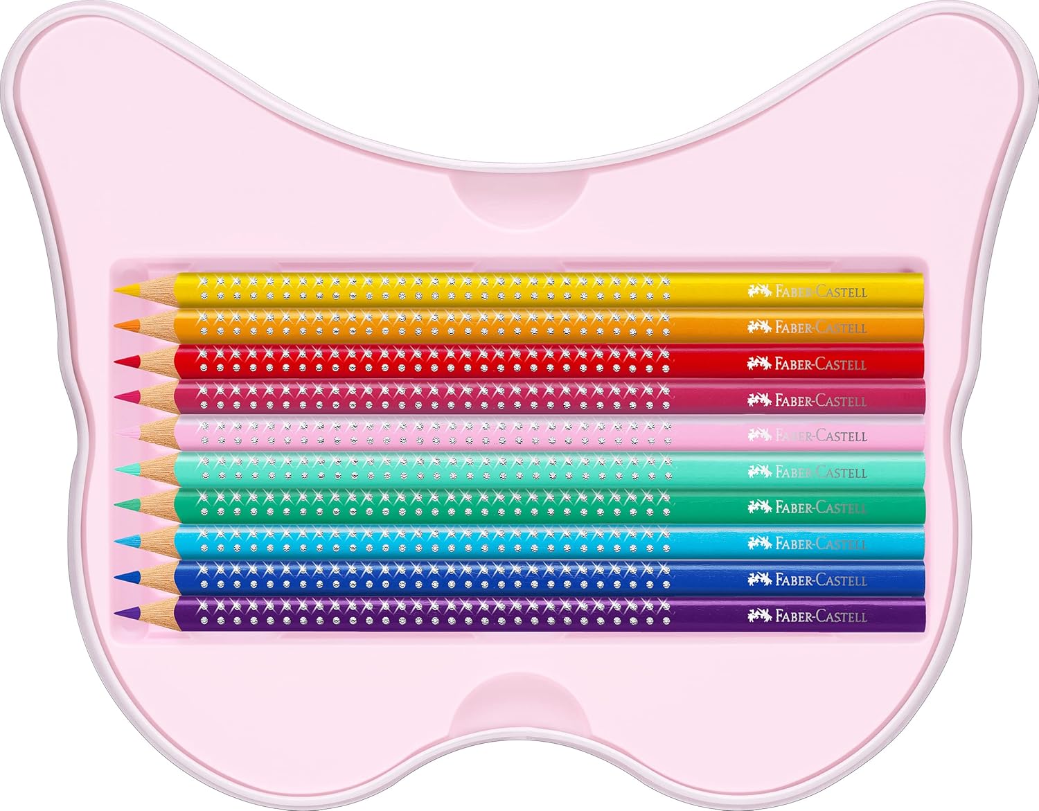 Faber-Castell Gift Set - Sparkle Colouring Pencils in Butterfly Shape Tin - 20 x Pencils inc Stickers