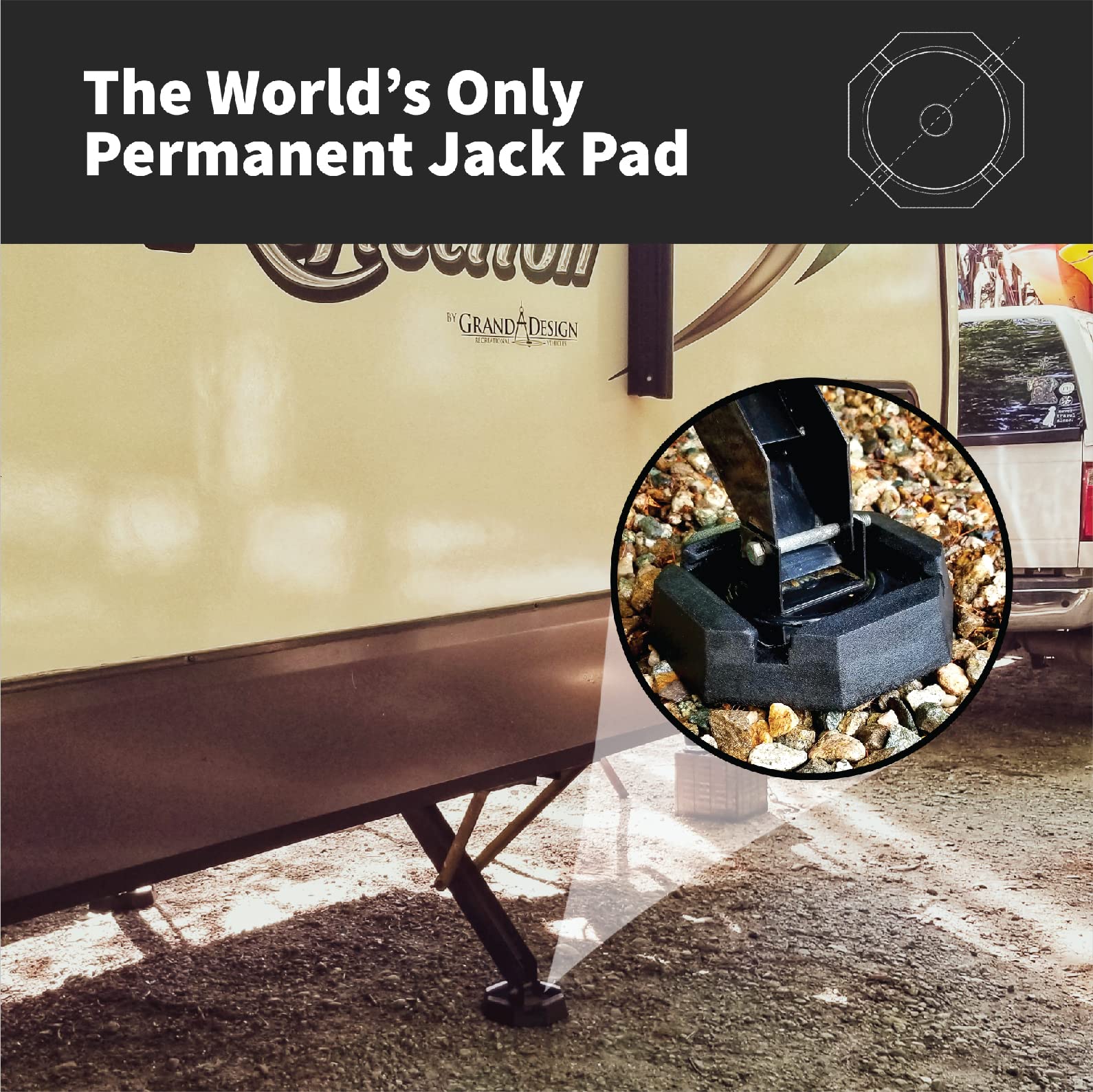 SnapPad Xtra RV Leveling Pads Permanent Jack