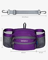 Vista 5 de WATERFLY Riñonera de senderismo con soporte para botella de agua, bolsa para caminar, correr, viajes, paquete lumbar apto para iPhone 12 Pro, iPad
