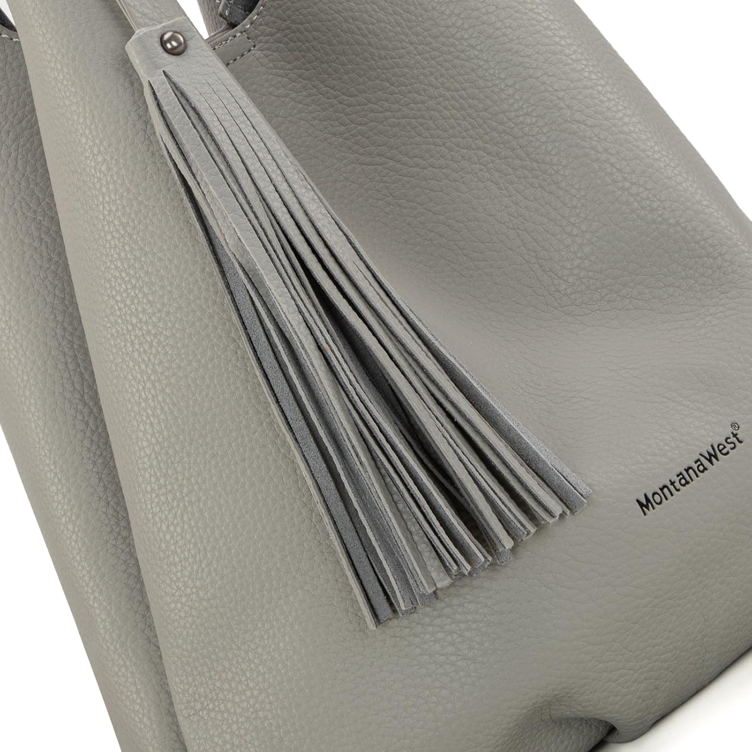 Montana West Hobo Bags for Women Slouchy Handbags 2PCS Tassels Shoulder Bag with Comestic Bag - Image 5