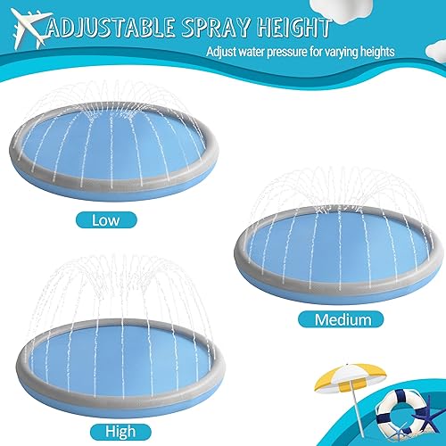 Miniatura 5 de Niubya Almohadilla de salpicaduras para perros y niños, almohadilla gruesa para rociadores, juguetes de agua de verano para niños pequeños, juguete