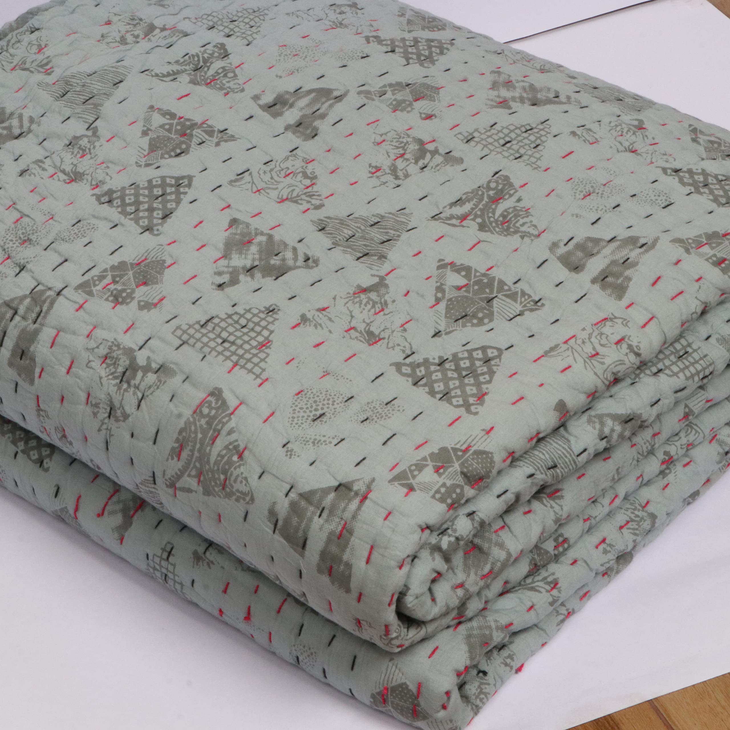 Edredones Kantha bebé INDACORIFY colcha manta bohemia para cama grande