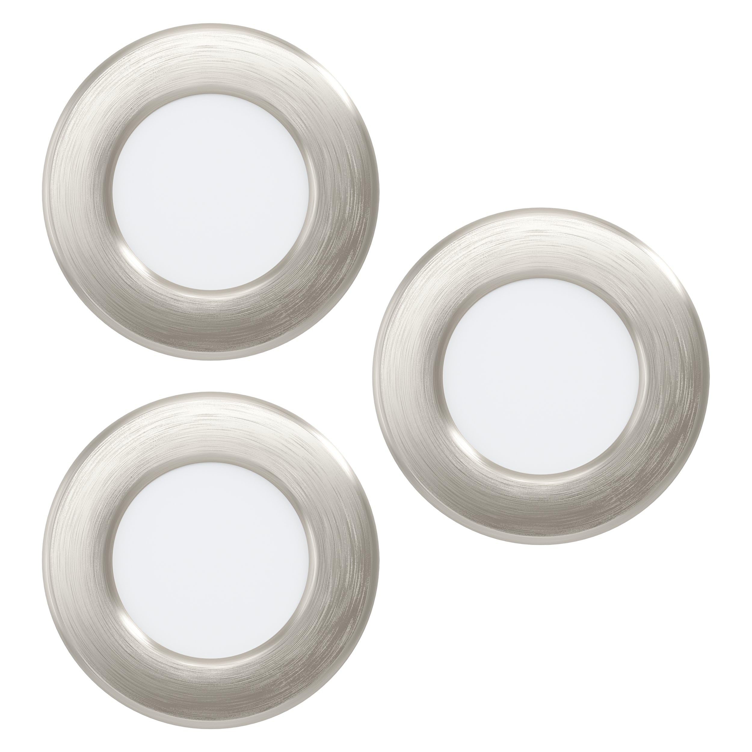Eglo connect.z Smart-Home set di 3 faretti da incasso per bagno a LED Fueva | 6-Z, Ø 8,8 cm, ZigBee, Alexa, bianco caldo-bianco freddo, dimmerabile, metallo argento, IP44