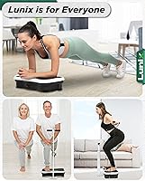 Vista 4 de Lunix LX18 Vibration Plate Exercise Machine with Handles & Magnetic Acupoints, Power Platform for Lymphatic Drainage, Full Body Workout Home Fitness