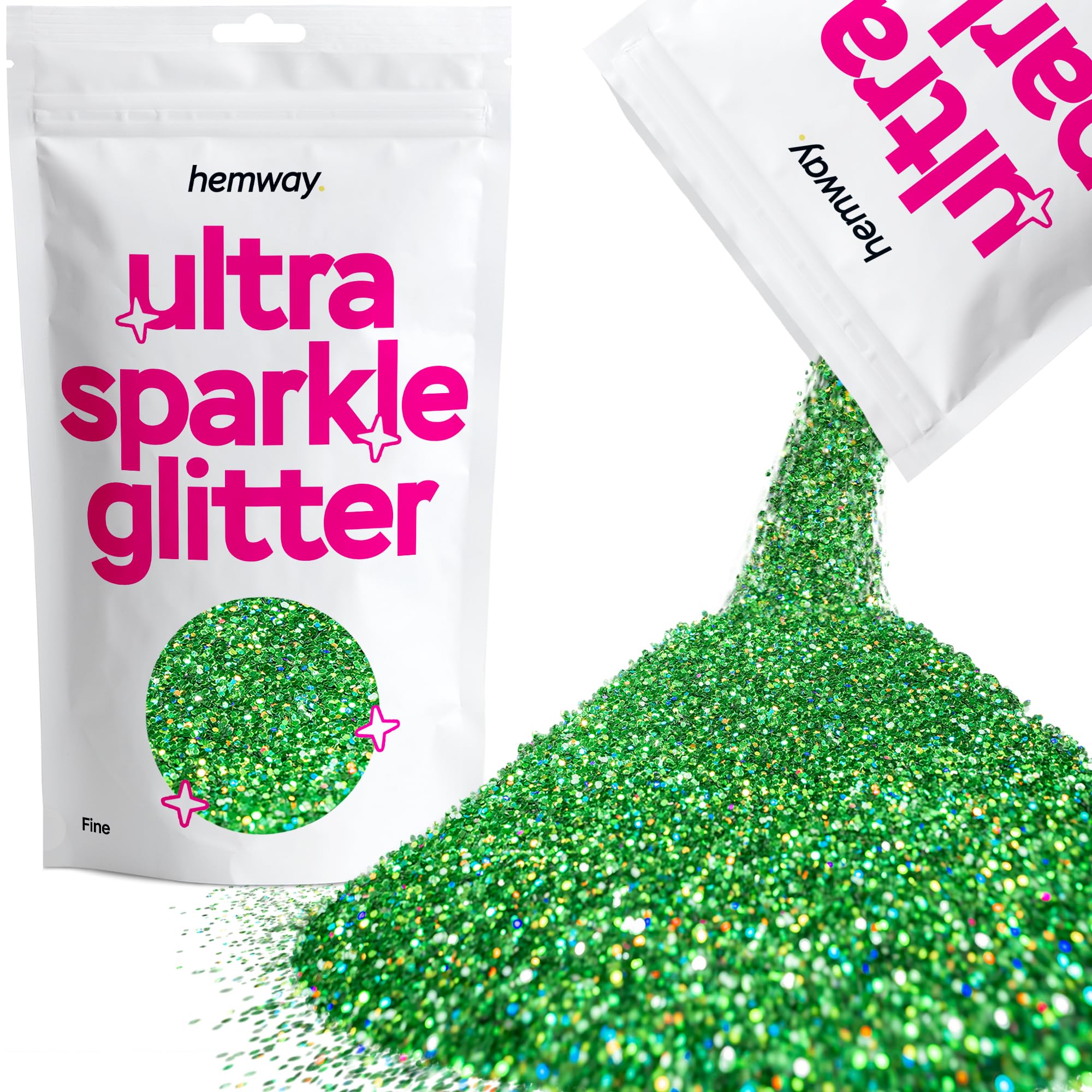 Hemway Ultra Sparkle Glitter Baby Pink Iridescent 100g Fine | Glitter for Arts & Craft, Makeup, Nail Art, Crafting, Card Making, Sparkle Decoration — view 10
