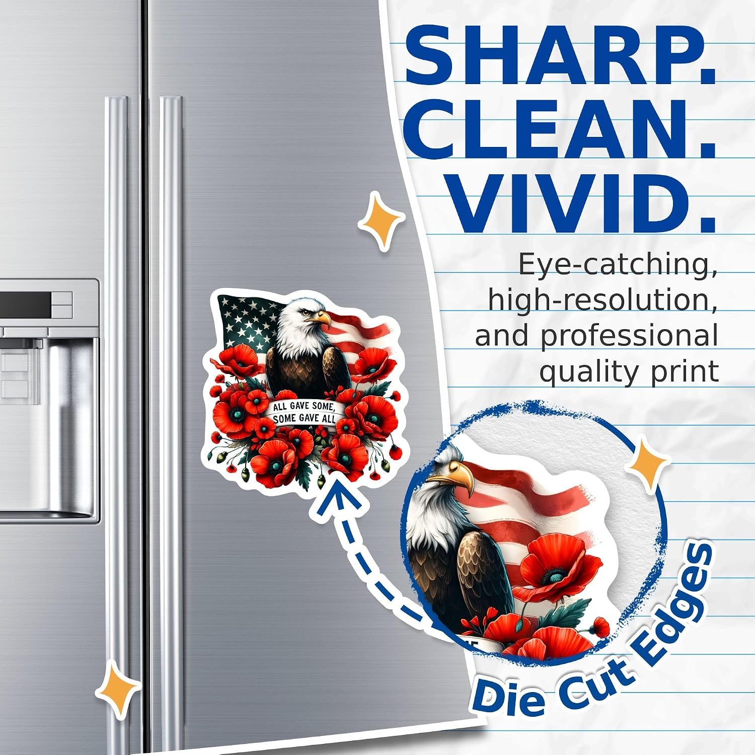 (2 Pack) All Gave Some Some Gave All Magnets - Patriotic USA Veteran Military Appreciation - 5" On Longest Side - Premium Magnet - for Cars, Refrigerators, Toolboxes, Lockers - Made in USA - MAG0653 image 2