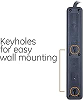Vista 5 de GE UltraPro - Protector SurGE de 6 tomas, cable de extensión trenzado de diseño de 2 pies, enchufe plano, cable de alimentación largo, montaje
